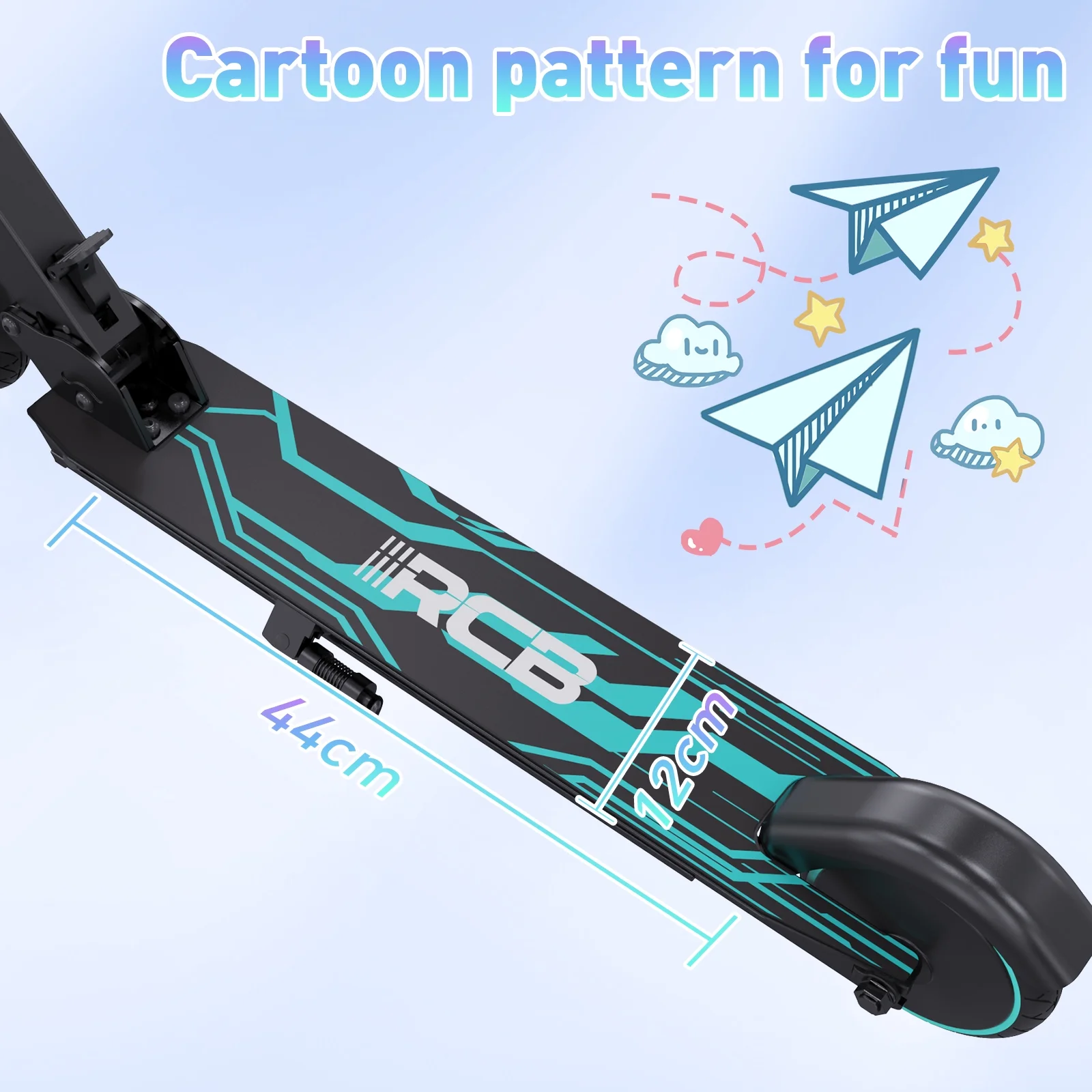 RCB Electric Scooter for Kids Ages 8+, Lightweight and Foldable, Max 10 Miles & 12.5Mph, Double Brake, Adjustable Height Anti-Slip Handlebars,Blue - Curated Treasures Market