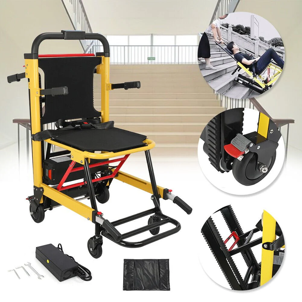 Rocita Portable Electric Chair - Track Climbing Wheelchair, Assist Stair Chair Electric Bariatric Wheelchair with 440lbs Max Load for Adults Seniors