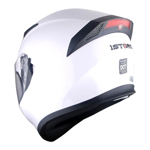 1Storm Motorcycle Full Face Dual Visor Helmet Bundle with Spoiler and Motorcycle Bluetooth Headset: HJK316 Matt Black