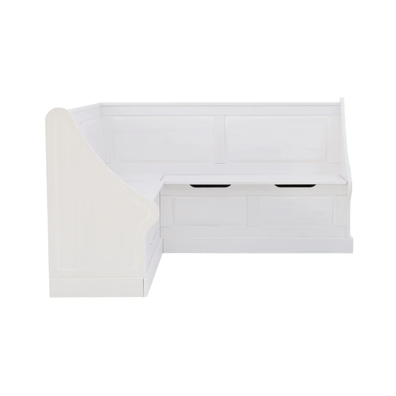 Linon Troyin Wood Corner Breakfast Nook in White