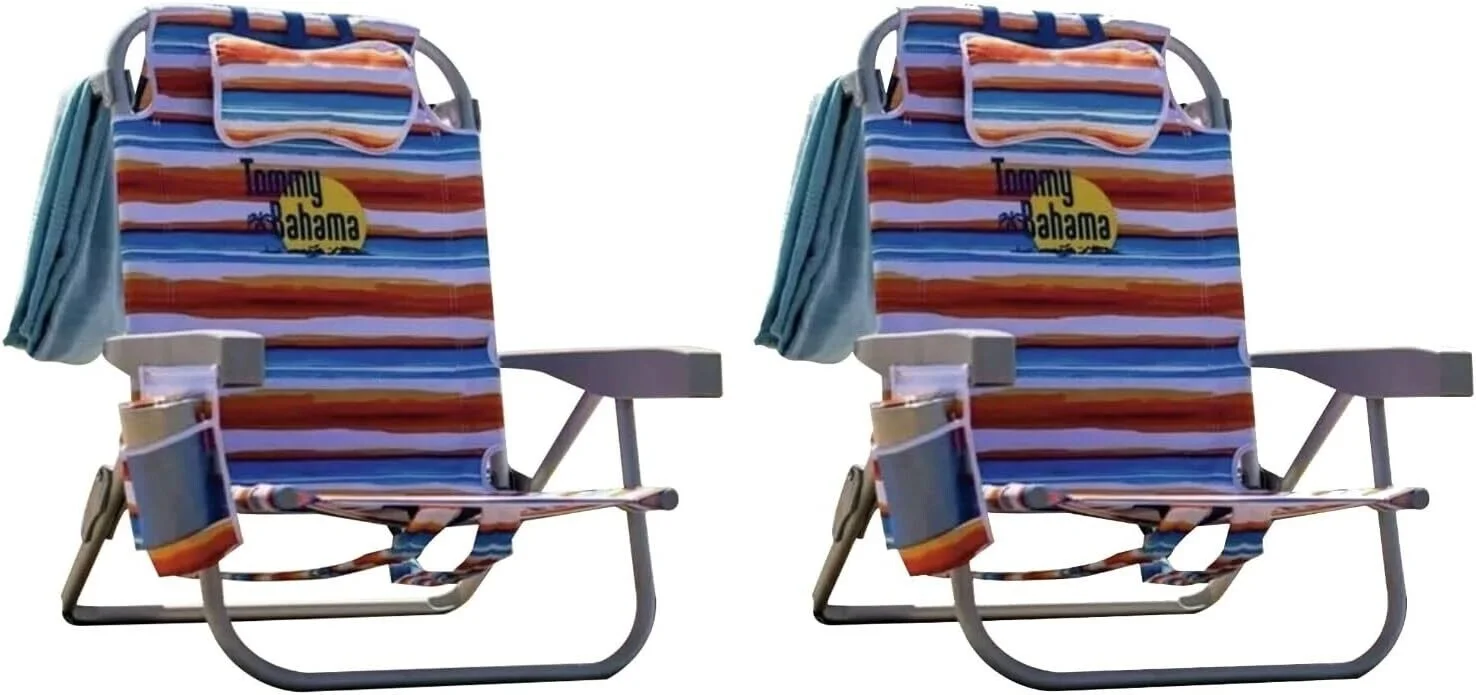 Tommy Bahama Backpack Beach Chair Multi-Striped 2 PACK - Curated Treasures Market