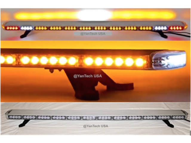 YanTech 60&LBBC 60x22 Amber Clear Super Bright LED Light Bar Flashing Warning Tow Truck Wrecker Police Snow Plow with Brake and
