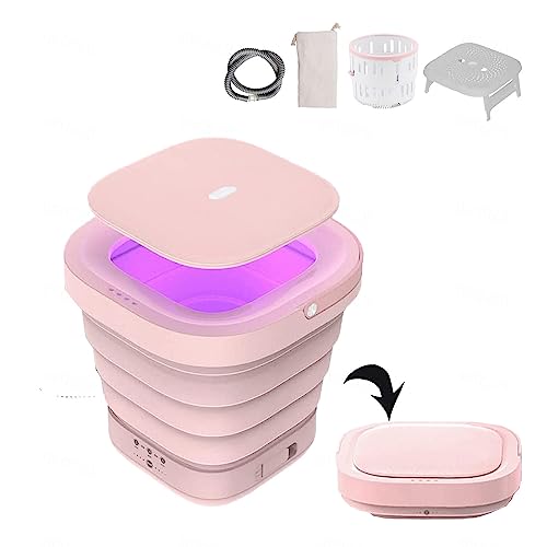 Portable Washing Machine Mini Washer with 2 Modes Drying and UV, Washing Machine Portable 4D Wave Wheel,Spin Dry for Apartment,Laundry,Camping,Trave