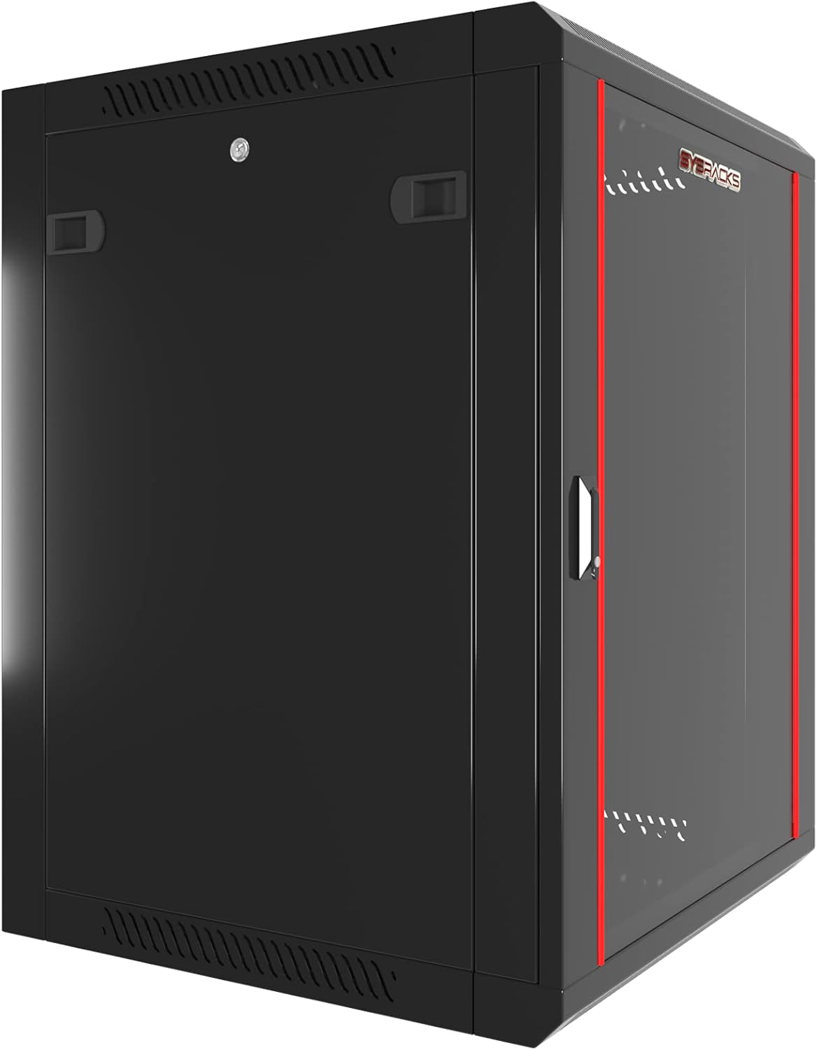 Wall Mount Server Rack Cabinet Locking Computer Cabinet Network Enclosure for Electronics Security Audio Video AV Equipment Data Rack 24-Inch Depth Server Cabinet (6U)