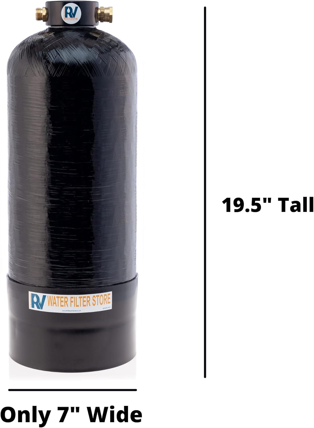 Essential RV Water Softener Portable 8,000 Grain, 3/4" Fittings, Softens Hard Water for RV's Vanlife Nomads Boondockers, New Lighter & Compact Model Easy Storage