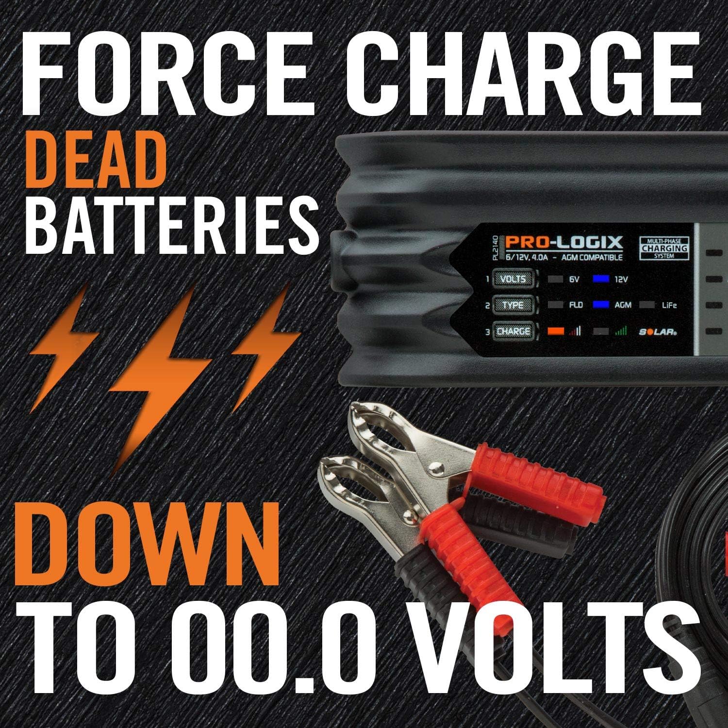 Clore Automotive PL2140, 4-Amp Fully-Automatic Smart Charger, 6V and 12V Battery Charger, Battery Maintainer, and Battery Desulfator with Temperature Compensation, Gray Pack of 2