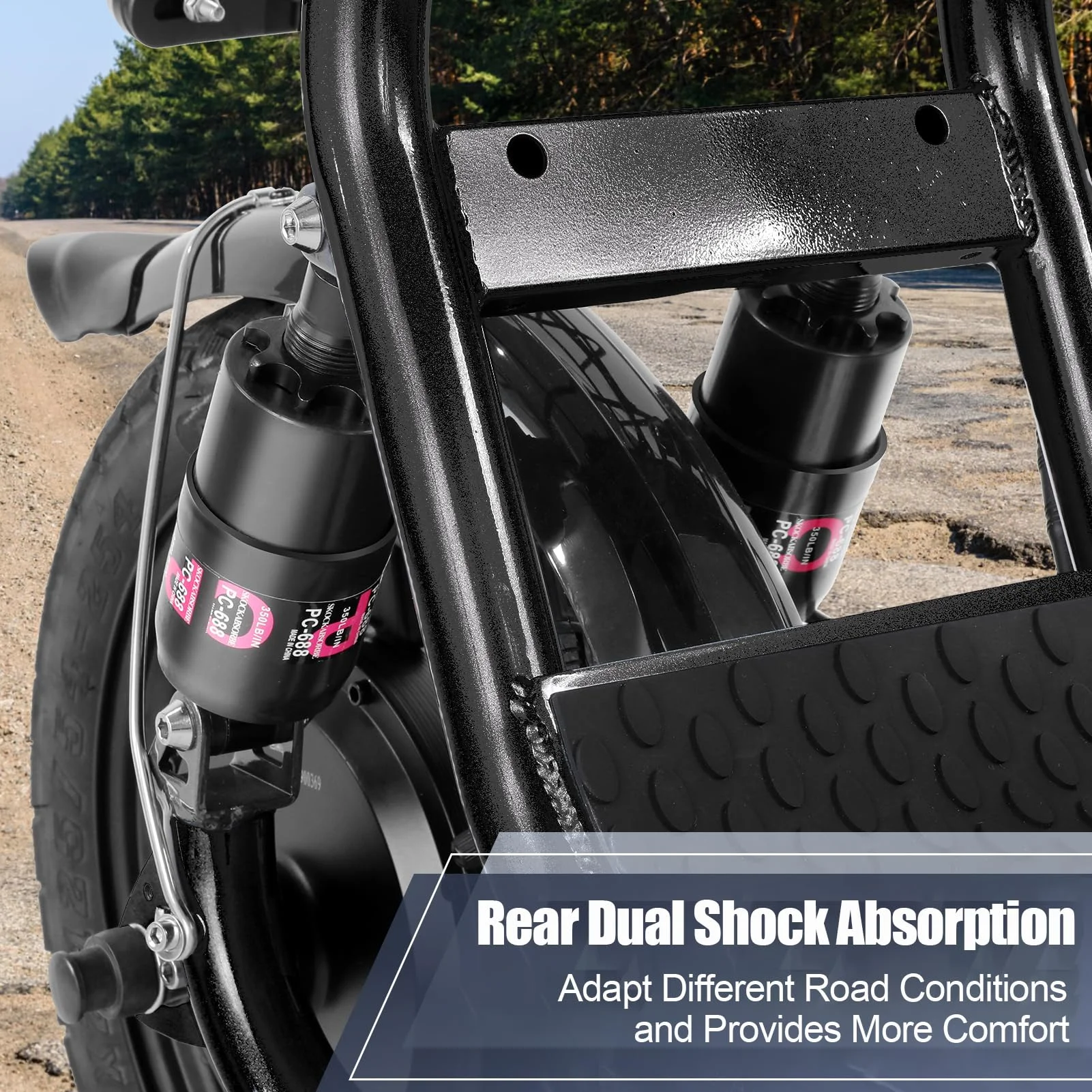 500W Electric Scooter with Seat for Adults, Max Speed 20 Mph Up to 25 Miles Range Moped, 14" Tire for Commuting Bike, Black