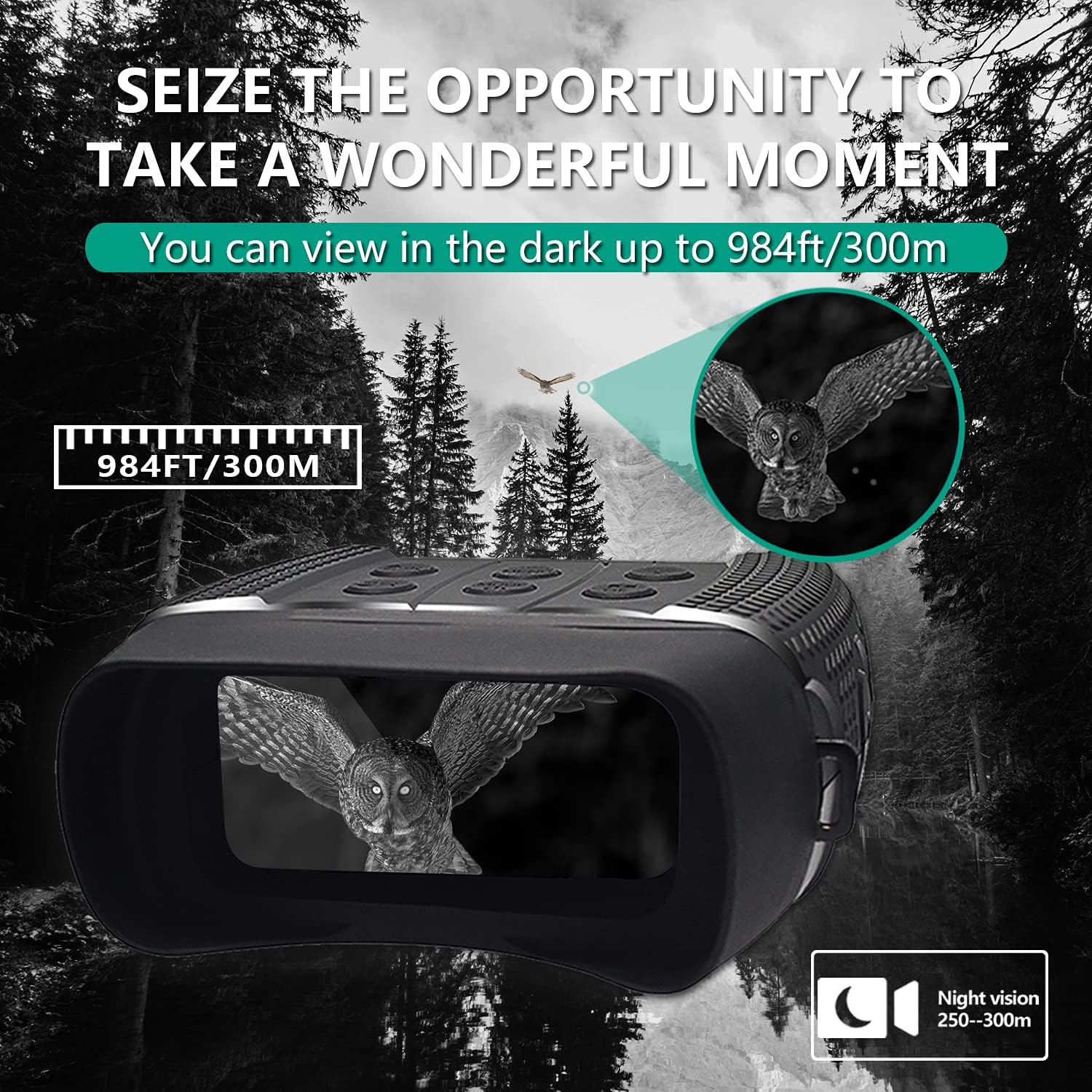 Vmotal Night Vision Goggles, Infrared Night Vision Binoculars with 2.31 Screen Viewing HD Photo/Video in The Darkness, Includes 32G Memory Card for Hunting, Spy, Military, Tactical, Security