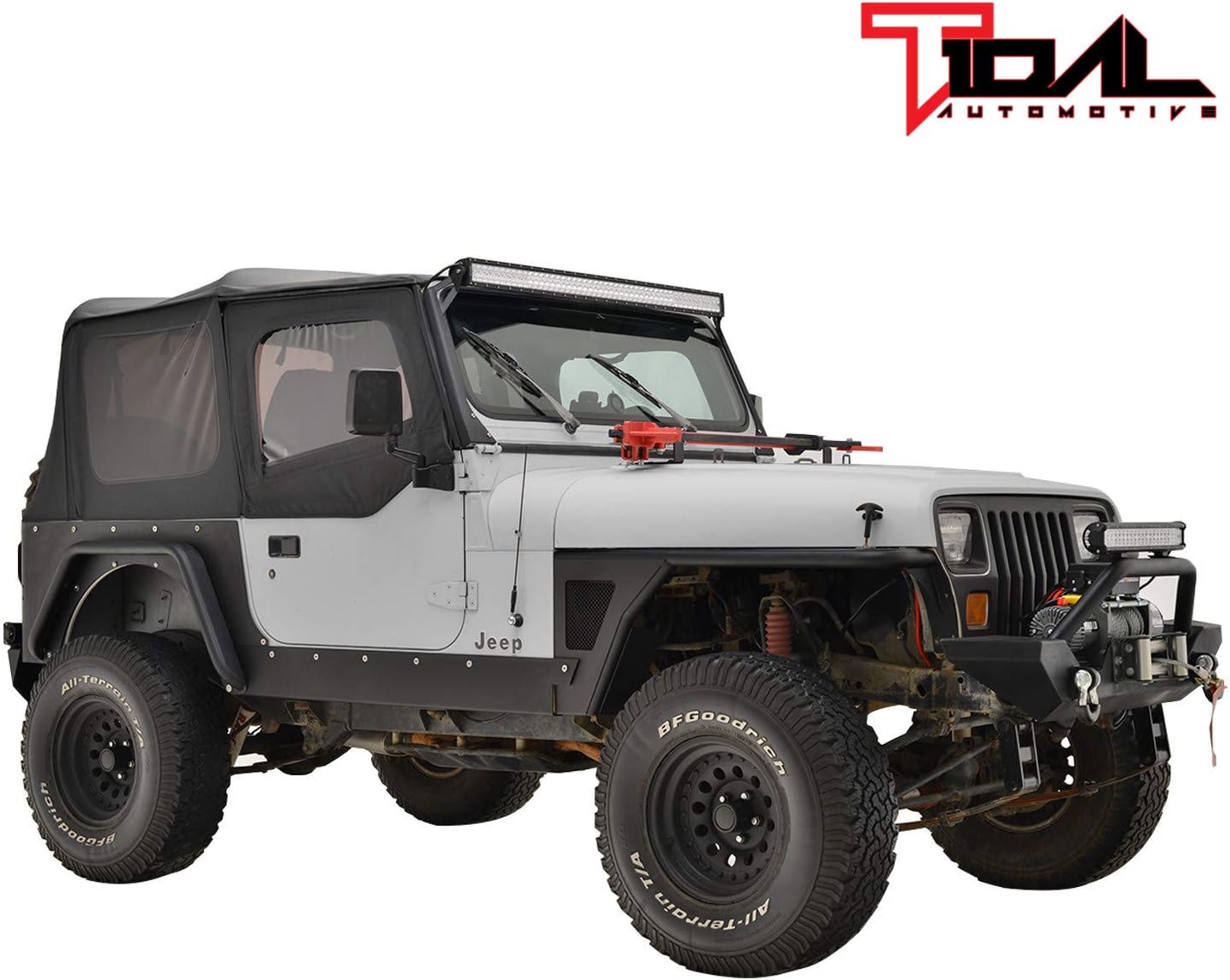 Tidal Armor Rear Corner Guard Black Textured Fit for 87-95 Wrangler YJ