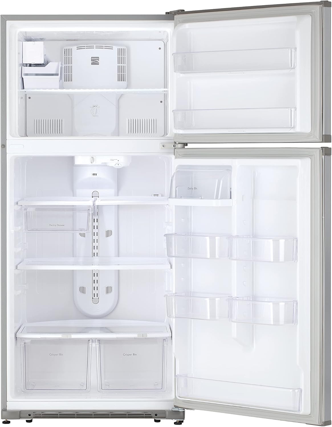 Kenmore 30" Top-Freezer Refrigerator with Ice Maker and 18 Cubic Ft. Total Capacity, Stainless Steel