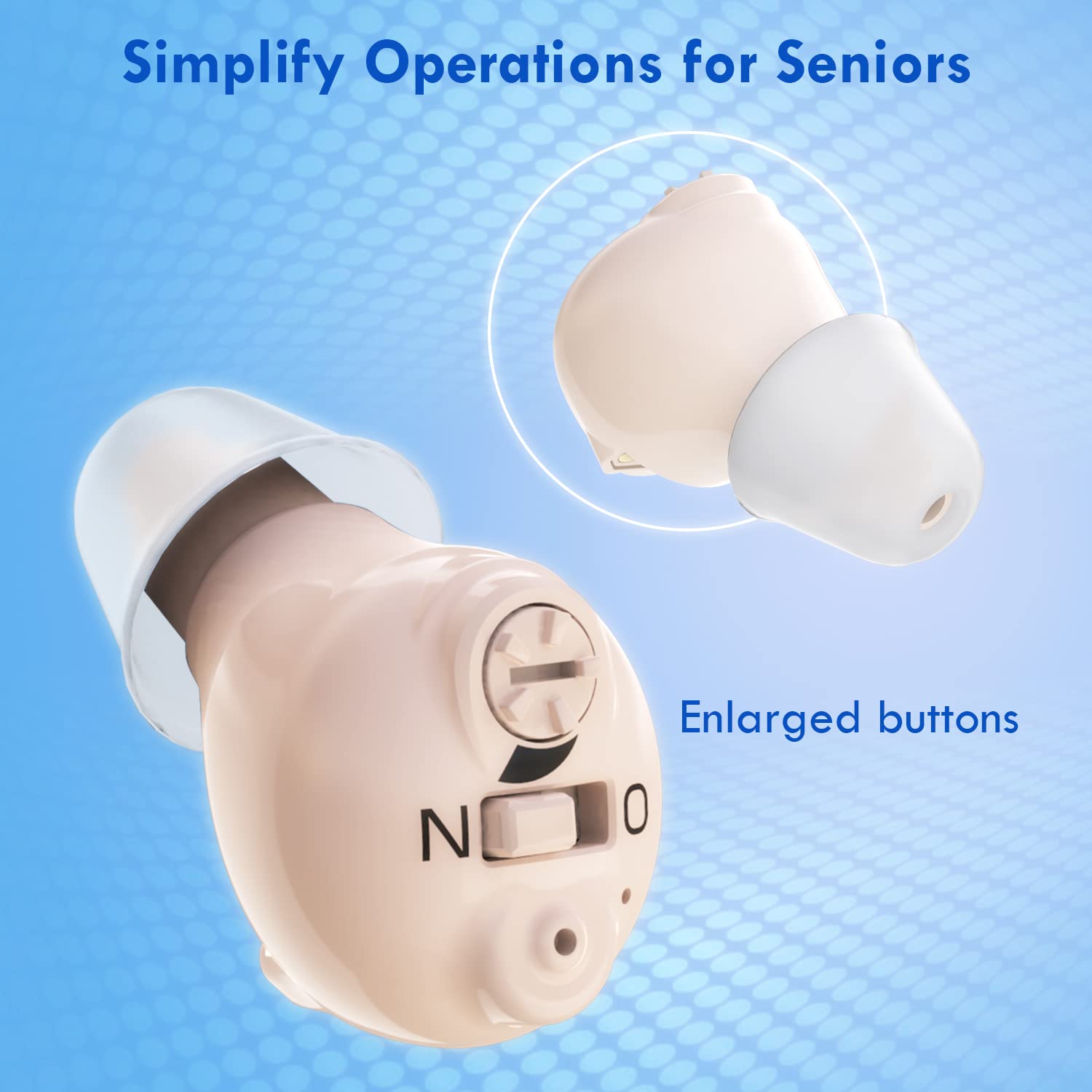 Nano Hearing Aids for Seniors Rechargeable, BOLSUN Invisible Hearing Amplifier for Adults, Completely-in-Canal Portable Hearing Devices for Elderly,Noise Cancelling and Comfortable to Wear