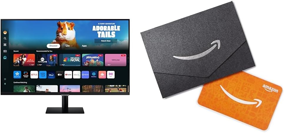 SAMSUNG 32-Inch M5 (M50D) Series FHD Smart Monitor with Streaming TV, Speakers, HDR10, Gaming Hub, Multiple Ports, Workout Tracker, Vision Accessibility Tools, LS32DM500ENXGO, 2024