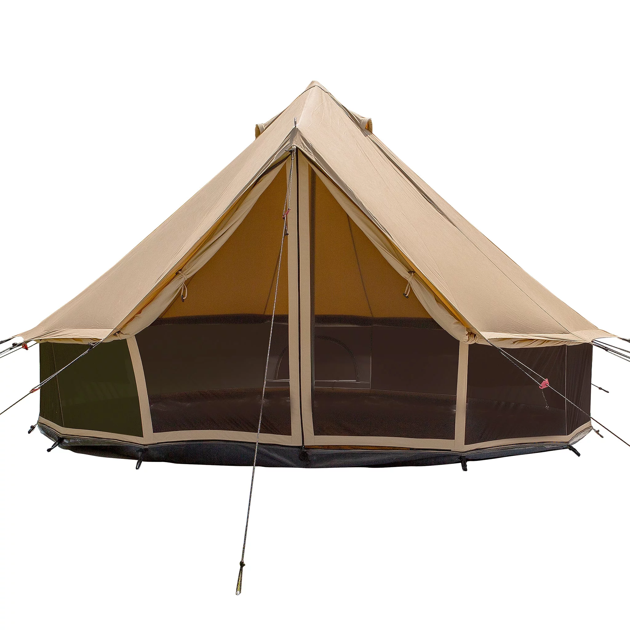 WHITEDUCK Regatta Canvas Bell Tent w/Stove Jack, Sandstone Beige, 13', Water Repellent 4-Season Camp