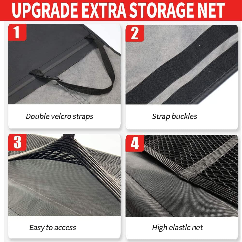 Marretoo for Chevy Chevrolet Equinox GMC Terrain Cargo Cover 2018 2019 2020 2021 2022 for Chevy Equinox Accessories with 【Extra Storage Net】Black Retractable Trunk Cover Security Shield Shade
