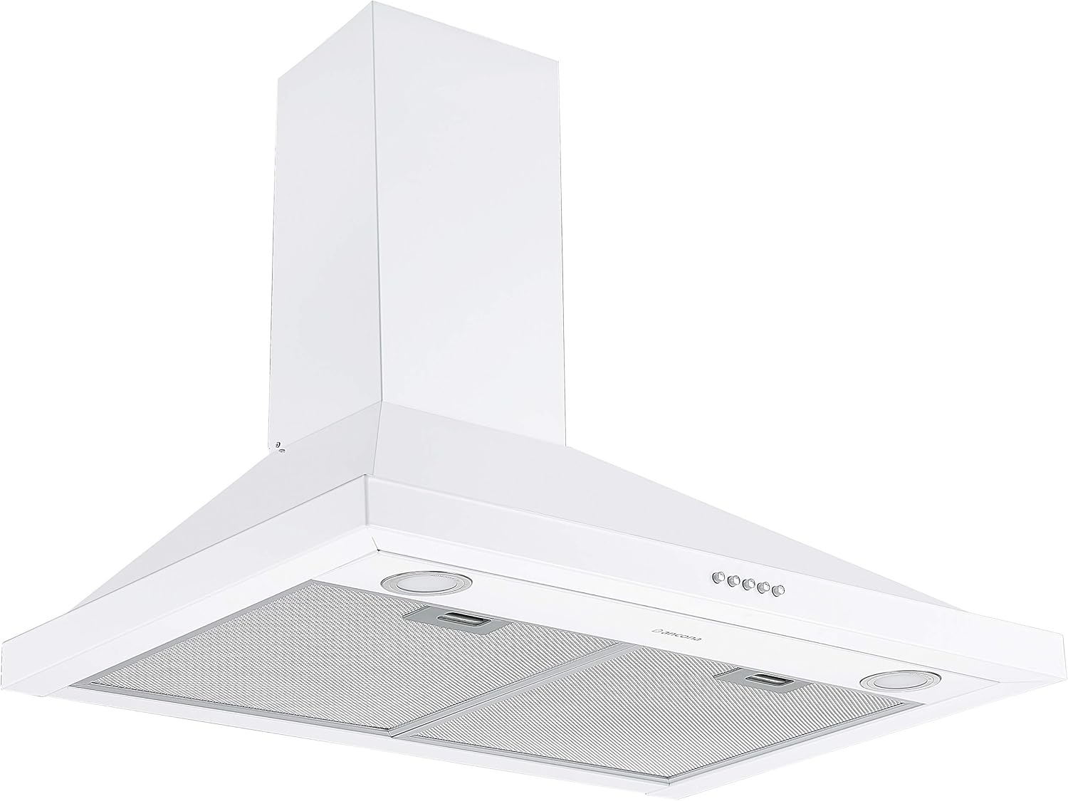 Ancona AN-1558 30" 280 CFM Convertible Wall Mount Pyramid Range Hood in White