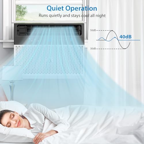 6000BTU Window Air Conditioner, AC Window Unit with Washable Filter, Remote Control, Quiet Operation, Fan, Cools Up to 370 Square Feet, 110V/60Hz