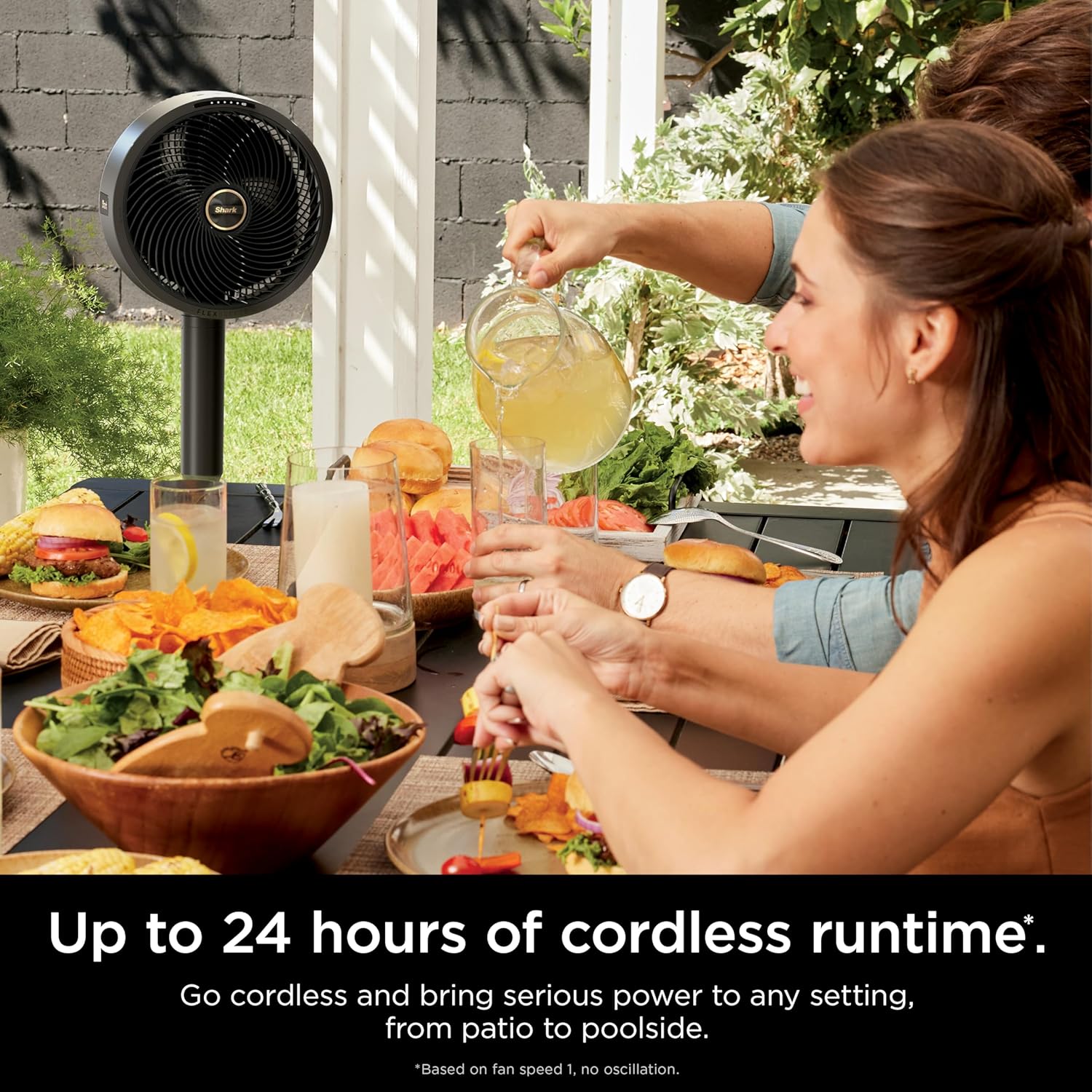 Shark FlexBreeze Pedestal & Tabletop, Indoor & Outdoor, Portable, Oscillating Fan with Remote, Quiet, Powerful, Corded & Cordless with InstaCool Misting Attachment, FA222