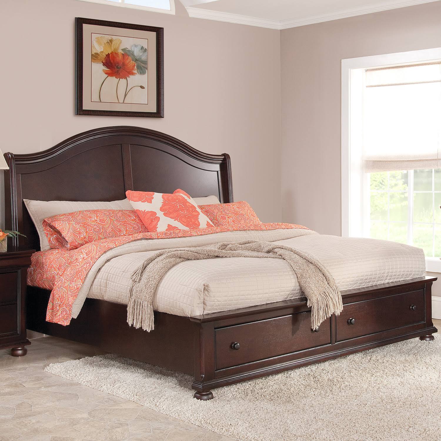 American Woodcrafters Hyde Park King Sleigh Storage Bed