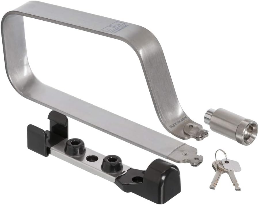 TiGr Mini+ Titanium Bike Locks. This Bicycle U Lock with Mounting Clip is Heavy Duty, Lightweight & High Security. Features Disc-Style U-Locks with 2 Keys (4"/102mm Wide, 8"/203mm Long)
