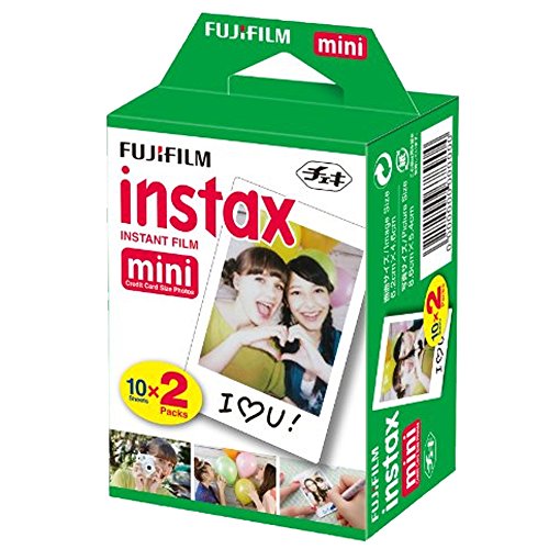 Fujifilm Instax Mini 12 Instant Film Camera Pastel Blue, Fujifilm Instax Mini Twin Pack Instant Film 20 Prints, Protective Case, Gift Bundle
