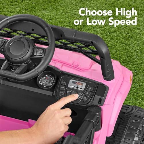 Best Choice Products Kids 12V Electric Ride On UTV Car and Trailer w/Parent Control, LED Lights, 2 Speeds, Bluetooth - Black