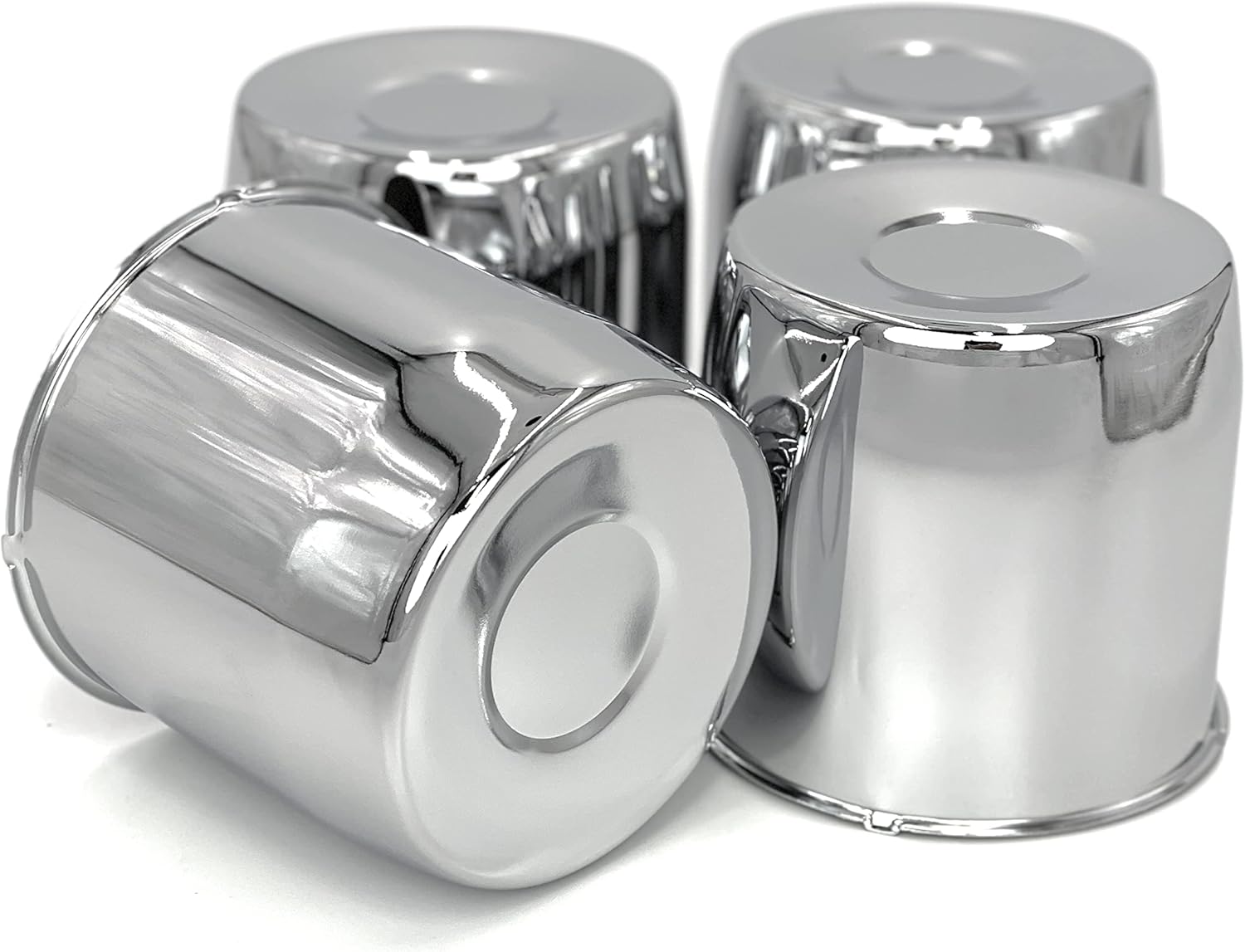 4 Chrome 5.15 Push Through Center Caps for Auto, Truck, Trailer Wheels and Rims