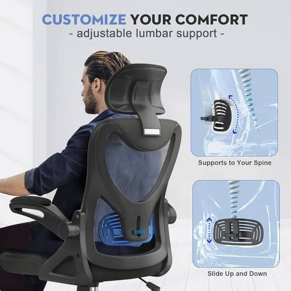 Office Chair - Ergonomic Desk Chair with Adjustable 2D Headrest &amp; Lumbar Support  Til t&amp; Height Adjustment  Office Desk Chairs