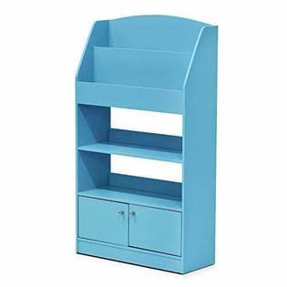 Visit The Furinno Store Furinno KidKanac Magazine/Bookshelf with Toy Storage Cabinet, (Light Blue)