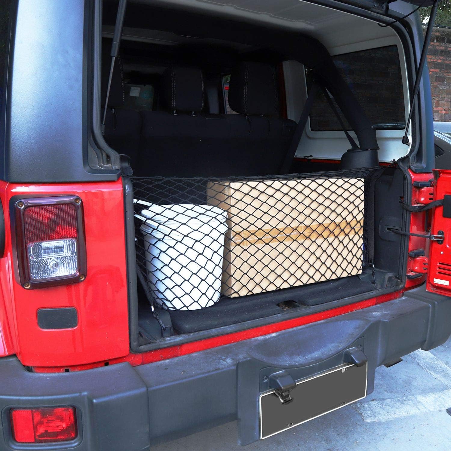 Voodonala 40 x 18 Inches Universal Mesh Envelope Trunk Cargo Storage Organizer Net for Cars, Vans, Trucks and SUVs, for Jeep, for Dodge, for Toyota