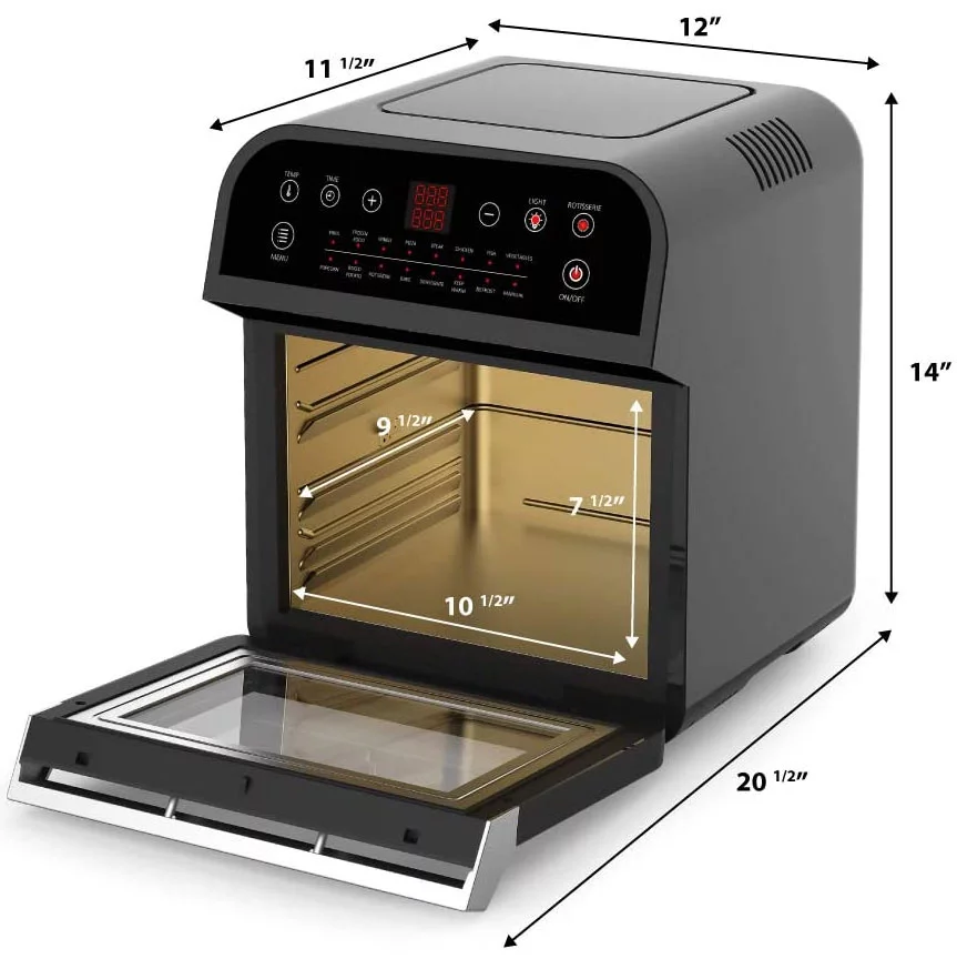 GoWISE USA GW44800 GoWISE 12.7-Quart Electric 15-in-1 Programmable Air Fryer and Oven Combo Black