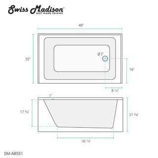 Swiss Madison Voltaire 48 X 32 Right-Hand Drain Alcove Bathtub with Apron - Shop Hardware Tools Online Store