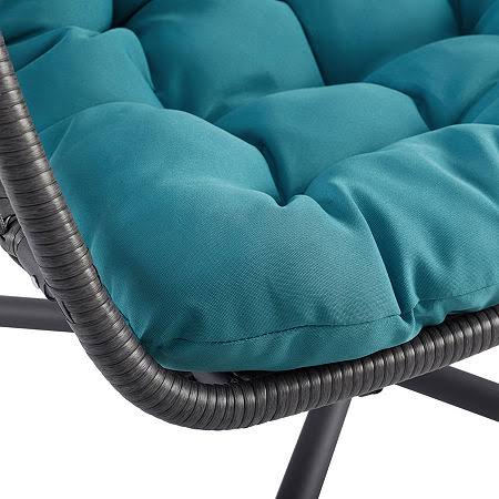 Walker Edison Swing Egg Chair with Stand - Grey/Teal