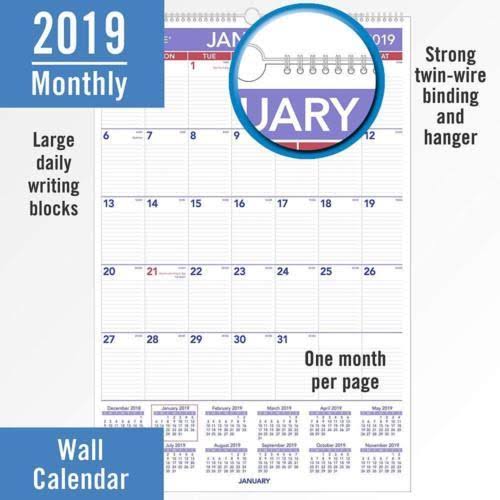 At-a-glance 2019 Monthly Wall Calendar