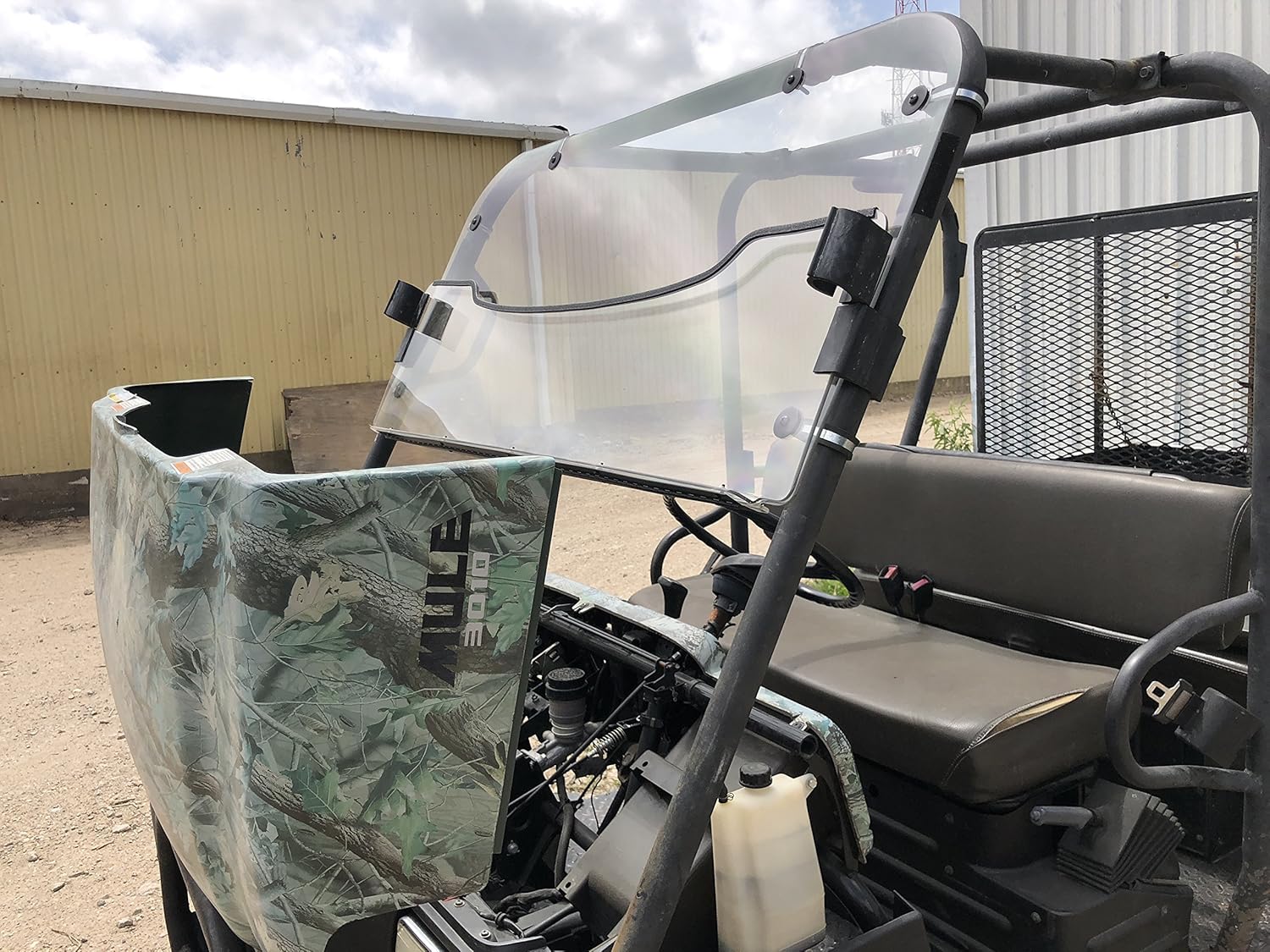 A&S AUDIO AND SHIELD DESIGNS KAWASAKI MULE 3000,3010 TRANS 4X4 FULL AND FLIP UP 1/4 POLYCARBONATE WINDSHIELD