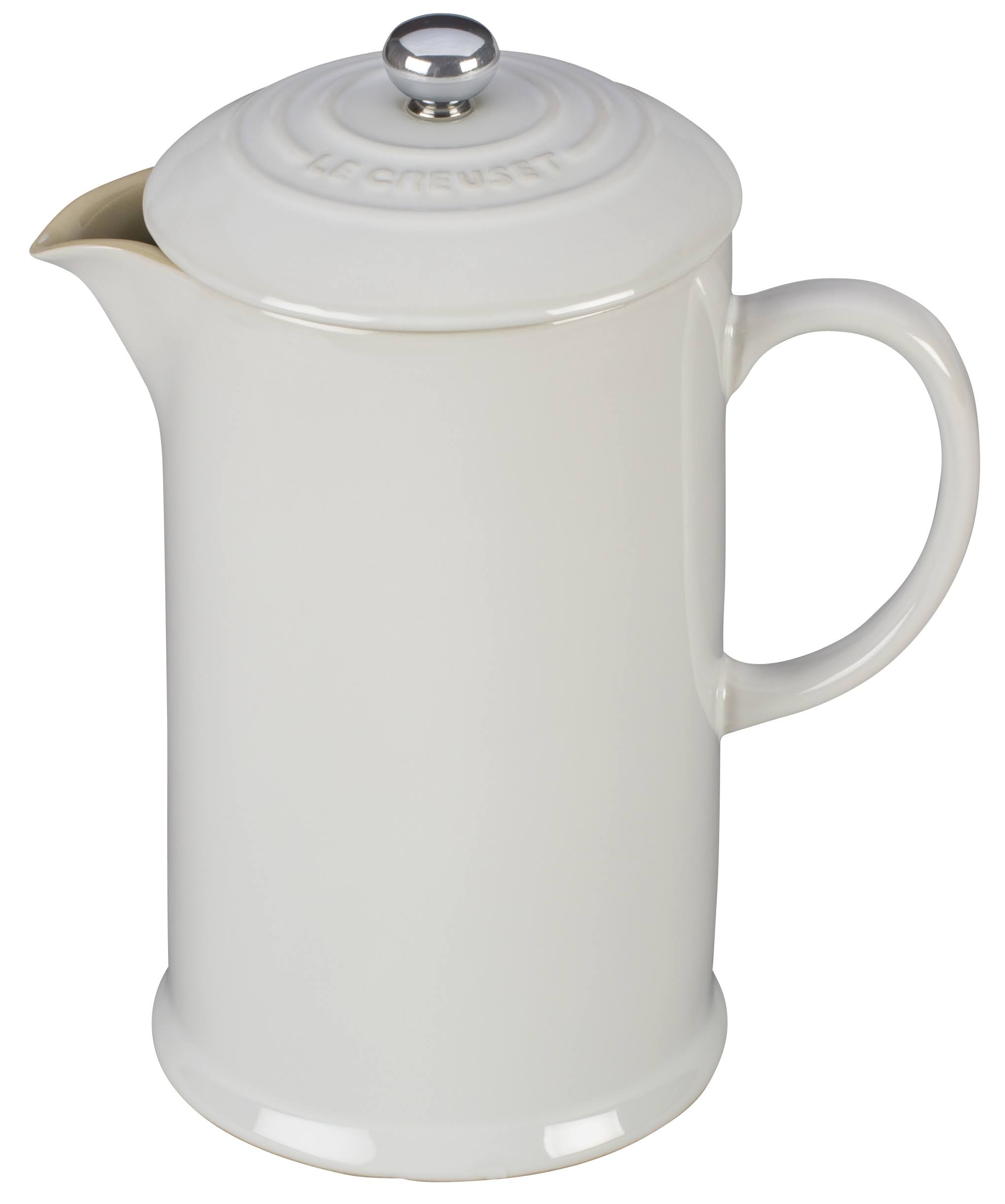Le Creuset Stoneware French Press, White, 27 oz