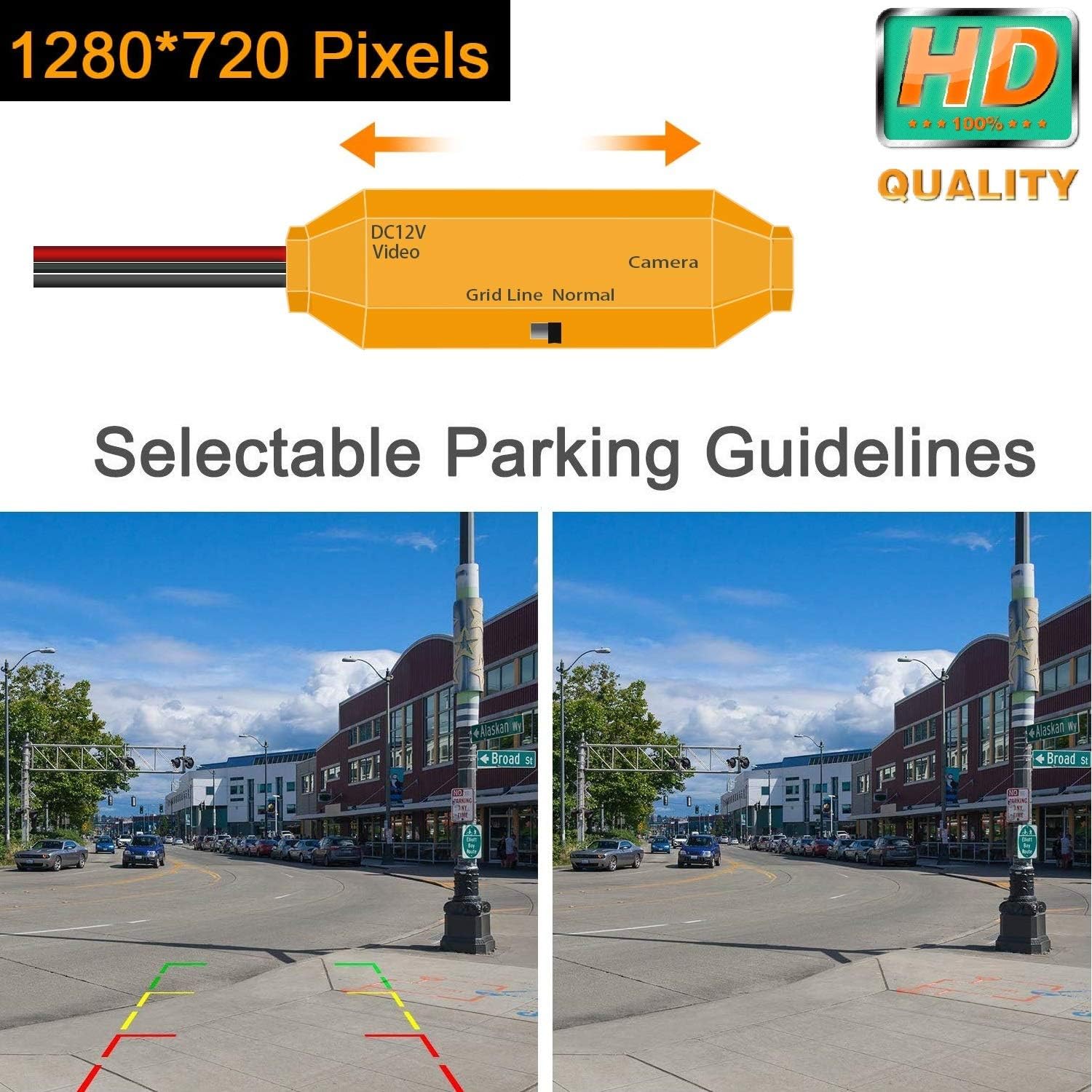 HD 1280x720p Golden Camera for Jeep Wrangler JK,JL,TJ, Rubicon, Sahara, Unlimited, Jeep Sport,3nd Generation Camera Rear View Reversing Backup Camera Night Vision Waterproof Backing Camera