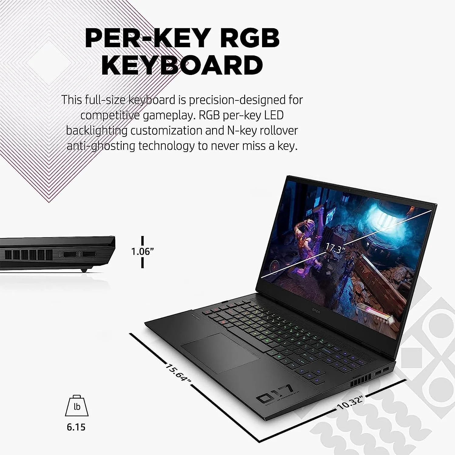 HP OMEN 17.3" 165Hz Gaming Laptop, Intel 12th Core i7-12700H, 32GB DDR5 RAM, 1TB PCIe SSD, NVIDIA GeForce RTX 3070Ti, RGB Backlit Keyboard, Windows 11, Shadow Black, Hotface 32GB USB CardCard