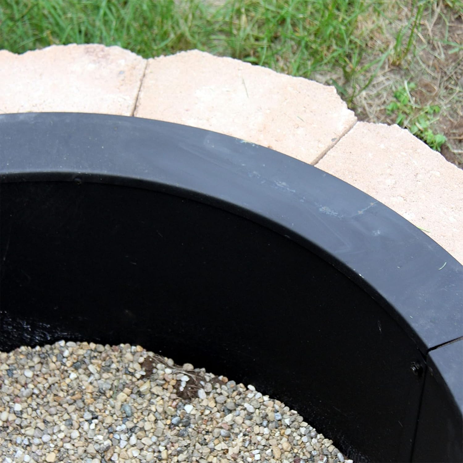 Sunnydaze Fire Pit Ring - 33 Inch Outside x 27 Inch Inside - DIY Campfire Liner - Portable Wood Burning Ring - Above or In-Ground - Durable Steel