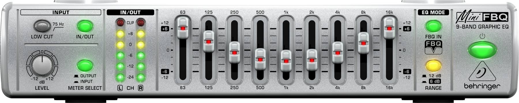 Behringer FBQ800 Compact 9-Band Graphic Equalizer - Megean