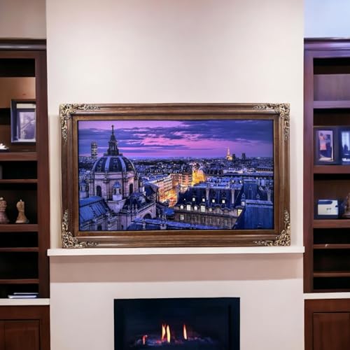 TV frame for Samsung The Frame TV, fits 32, 43, and 50 inch TVS. Bronze Finish (not for use with other models) Handmade wood ornate TV Frame