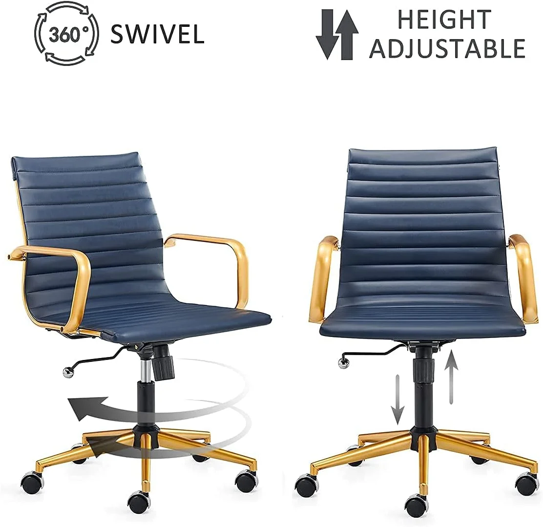 Executive Office Chair Office Chair Rolling Office Chair With Back Support Ergo Office Chair With Caster Wheels Office Chair For Heavy People 320Lbs Swivel Office Chair (GD-Blue)