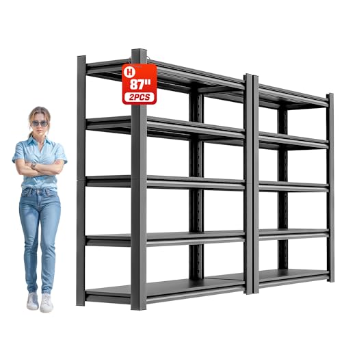 5 Tier Heavy Duty Metal Shelving Unit - Industrial Storage Shelf for Garage and Industrial Use - Durable Storage Shelf Organizer, 24" D x48" W x72" H