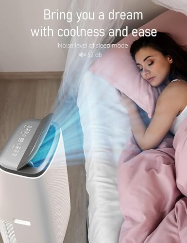 Air Conditioner Portable for Room, 8000 Btu Personal Air Conditioner 4-In-1 Portable Ac Unit With Fan, Dehumidifier & Sleep Mode, Small Portable Air Cooler for Room Cooling Up to 350sq.Ft, White