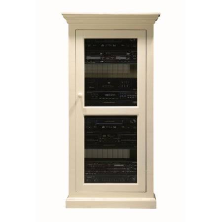 World Menagerie Glass Panel Door Audio Cabinet; Smoky Blue