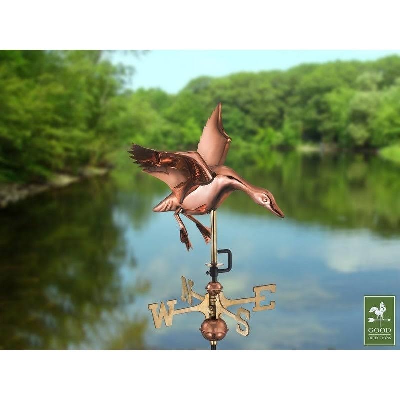 Good Directions Polished Copper Roof-Mount Landing Duck Weathervane