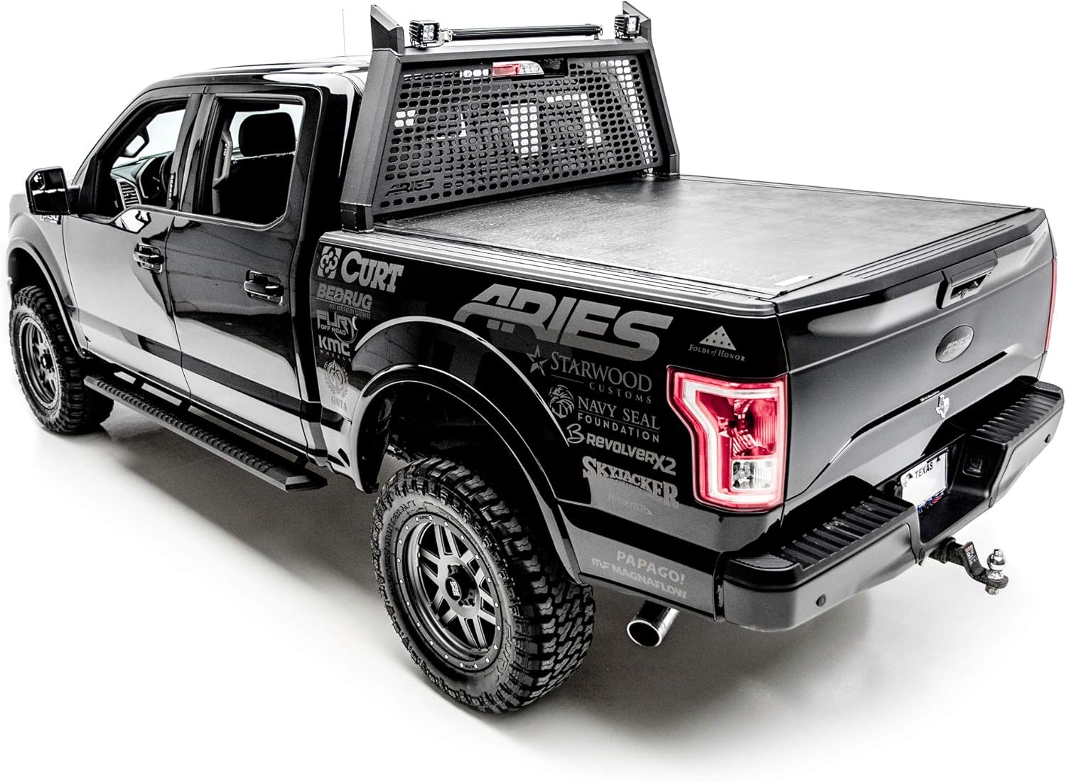ARIES 1110102 AdvantEDGE Black Aluminum Truck Headache Rack Cab Protector, Select Ford F-150