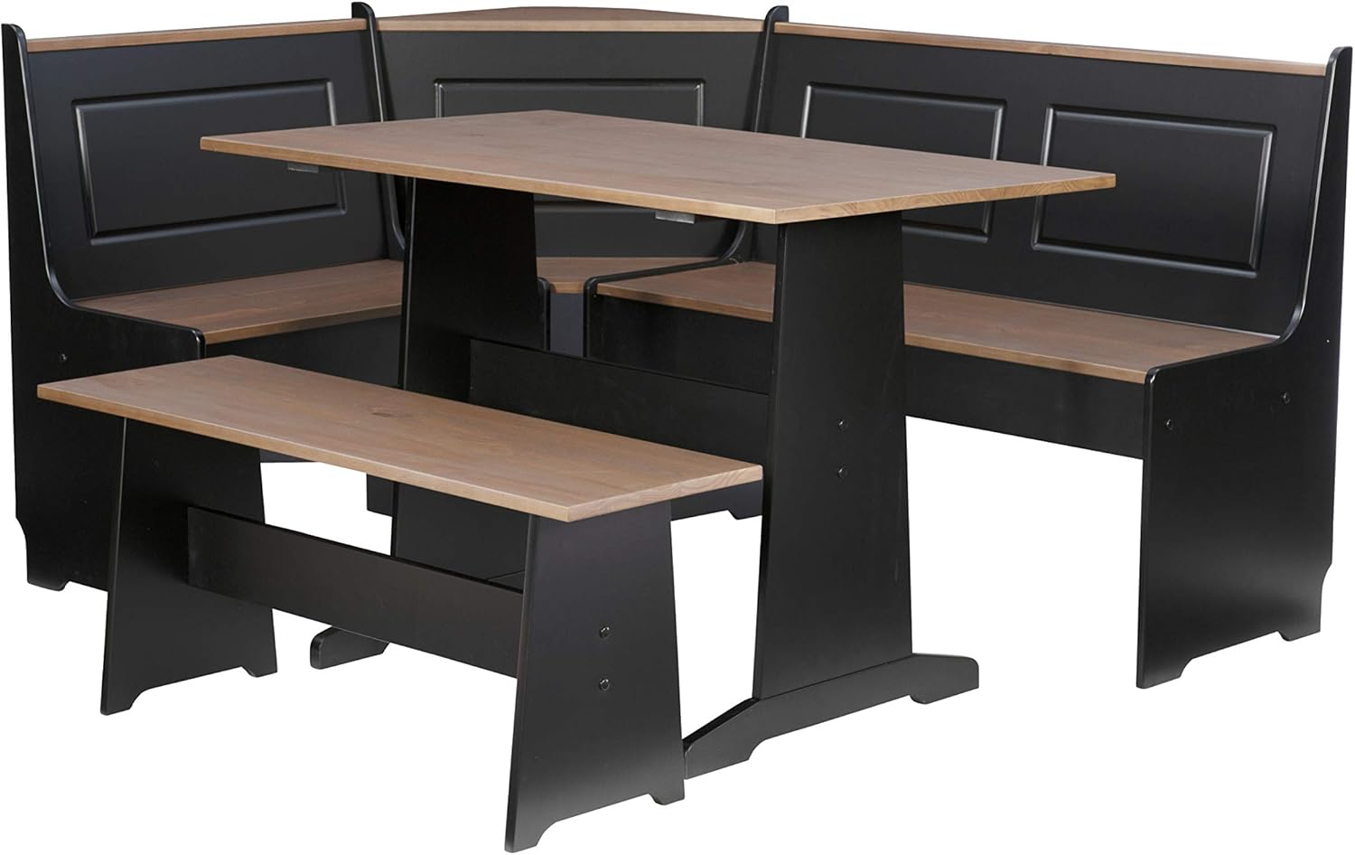 Linon Black and Pecan Breakfast Dining Set Ardmore Nook