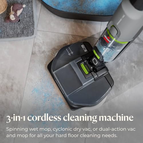BISSELL® Spinwave Cordless Pet Hard Floor Spin Mop Cleaner 18V with washable mop pads for sealed hard floors, 23157