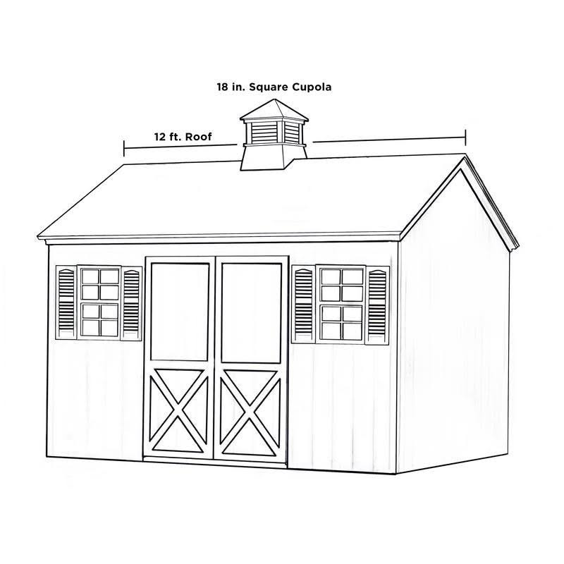 Good Directions 2118MVBLK Manchester Vinyl Black Aluminum Roof 18x22 x 22x22 Cupola, 18 inch
