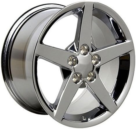 Partsynergy Replacement For 18" Rim fits 2005-2013 Chevrolet Corvette C6 Style Chrome 18x9.5 Chrome Wheel
